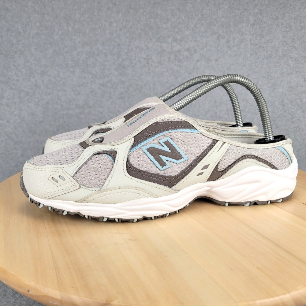 New Balance 460 Slip On Mule Women 8.5 Beige Grey WTM460GB AT Tread Athletic